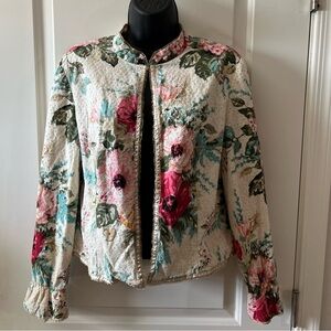 Cottage Core Vintage J.Jill Limited Edition Eyelette Floral Blazer Jacket